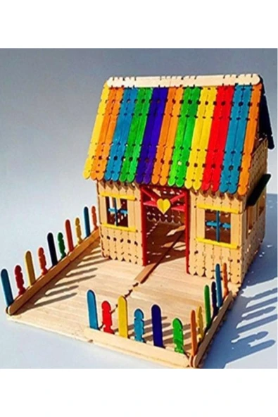 3 Paket Renkli Geçmeli Dil Çubuğu Paketi 50'li Tırtıklı Geçirmeli Eklemeli Dondurma Çubuğu - Resim 2