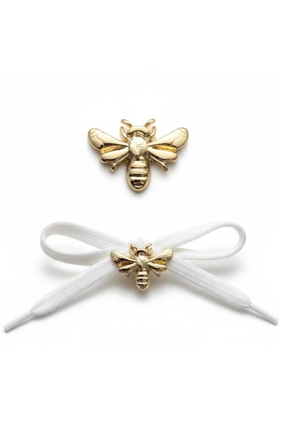 Metal Küçük Arı Ayakkabı Bağcık Charmı  2 cm ( 1 ADET ) - Resim 2