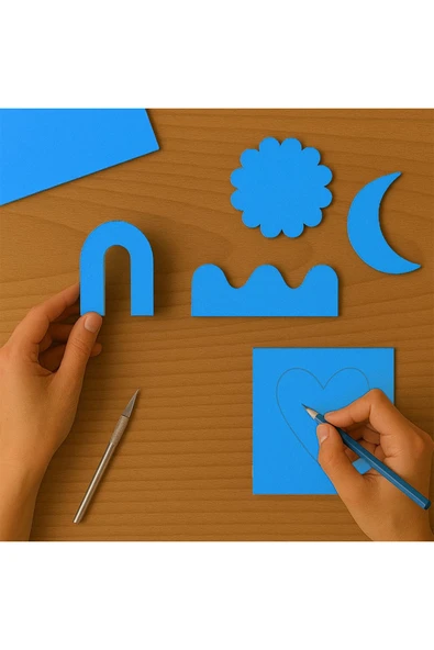 Mavi Renkli Mukavva 6 Adet 50x70 cm Sert Karton Mukavva - Resim 2