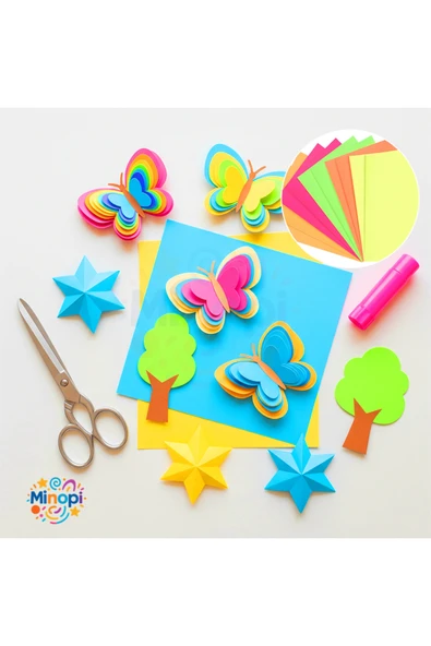 Fosforlu Fon Kartonu 50 X 70 120 G Pembe Renk 5'li Rulo - Resim 2