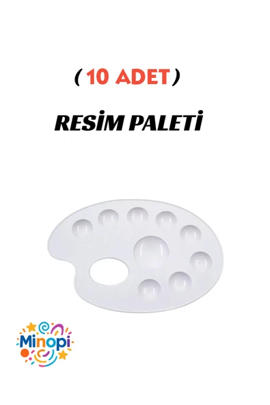 10 Adet Boyama Paleti Resim Paleti Ressam Paleti Plastk 9 Gözlü Boya Paleti ürün görseli