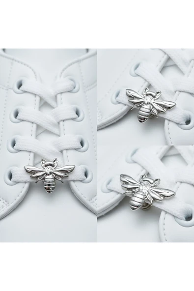 Metal Arı Ayakkabı Bağcık Charmı - 2.5 cm ( 1 ADET ) - Resim 4