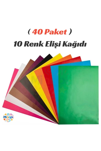 40 Paket Elişi Kağıdı 20x30 Paketi 10'lu Hobi Tasarım Anaokulu Kreş Malzemesi ürün görseli