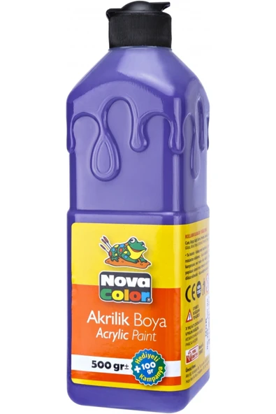 Mor Akrilik Boya 500 gr 1 Adet Su Bazlı Akrilik Boyası Hobi Sanatsal Boy Tuval Ahşap Metal ürün görseli