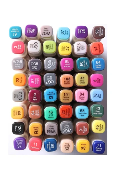 48'li Çift Taraflı Art Marker Keçeli Kalem Seti Kutulu + Mona Lisa Eskiz Defteri A4 50 Yaprak 120GR. - Resim 3