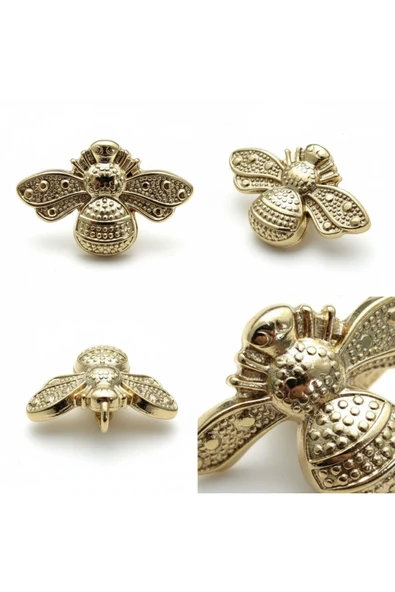 Metal Arı Ayakkabı Bağcık Charmı  2.5 cm ( 1 ADET ) - Resim 2