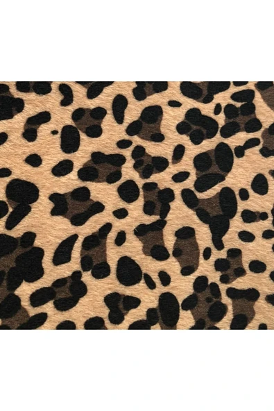 Kendinden Yapışkanlı Tüylü Leopar Kumaş Ayakkabı Çanta Araç İçi Döşeme Hobi Ürünleri 21 x 30 cm - Resim 4