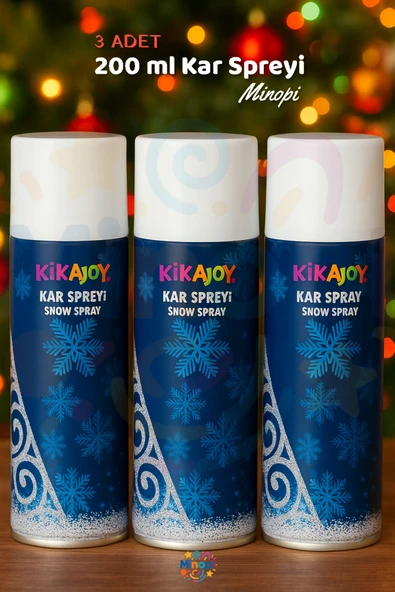 3'lü Kar Spreyi 200 ml Büyük Boy Düğün, Kına, Parti, Bekarlığa Veda, Snow Spray ürün görseli