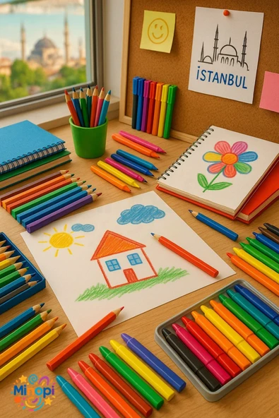 40 Paket 25x35 Resim Kağıdı Paketi 10'lu Sulu Akrilik Guaj Boya Hobi Tasarım - Resim 2