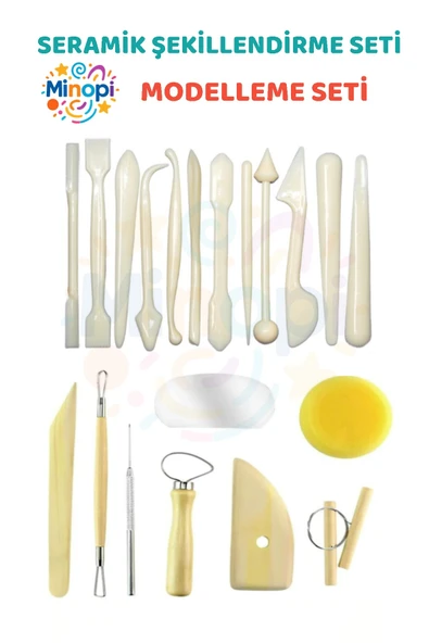Seramik Başlangıç Seti Oyma Şekillendirici Set 20 Parça Set Kil Çömlek Şekillendirici ürün görseli