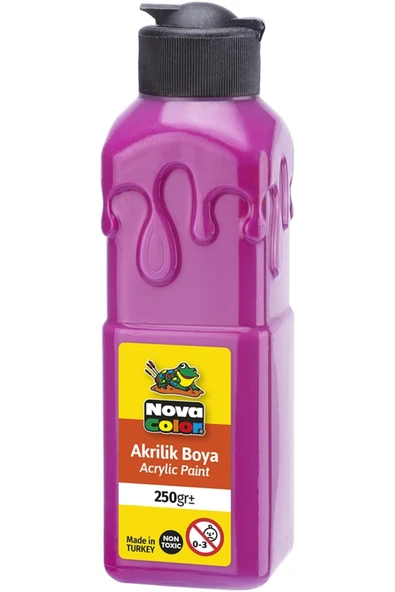 Magenta Akrilik Boya 250 gr 1 Adet Su Bazlı Akrilik Boyası Hobi Sanatsal Boy Tuval Ahşap Metal ürün görseli