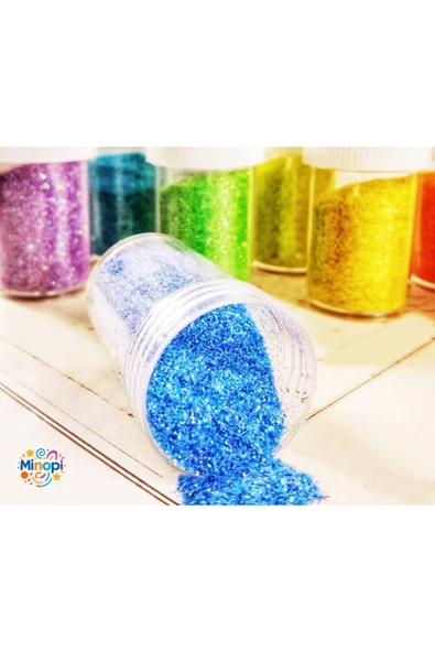 Renkli Toz Sim Tuzluk Şekilli Karışık Renk 6 Kutu ( 6 Adet ) - Resim 2