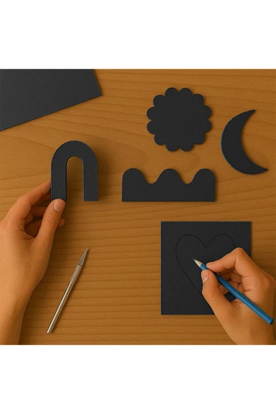 Siyah Renkli Mukavva 6 Adet 50x70 cm Sert Karton Mukavva - Resim 2