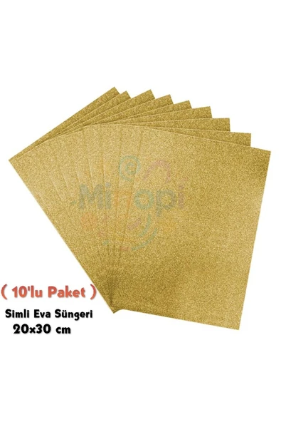 Altın Renkli Simli Eva Süngeri 20x30 cm 10'lu Paket 1.5 mm ürün görseli