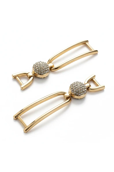 Metal Taşlı Toka  Parlak Şık Aksesuar 6.51.5 cm (Ayakkabı Çanta Sandalet ve Dekoratif Kullanım) - Resim 2