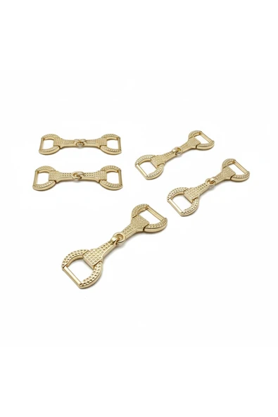 Metal At Model Bağlantı Aksesuar Ayakkabı Çanta Kemer ve Dekoratif Tasarım 7.5x2 cm ( 1 ÇİFT ) - Resim 3