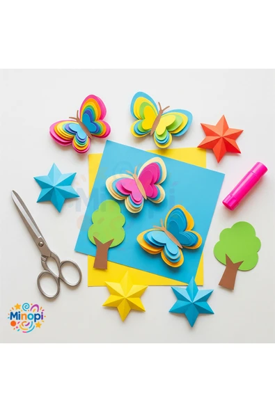 10 Paket 35x50 Fon Kartonu Paketi 10'lu Hobi Tasarım Anaokulu Kreş Malzemesi - Resim 2