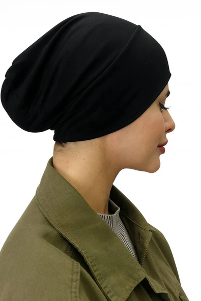 ALDAİR Tesettür Lastikli Kaymaz Dikişsiz Geçmeli Deniz Bonesi Pratik Bone - Resim 3