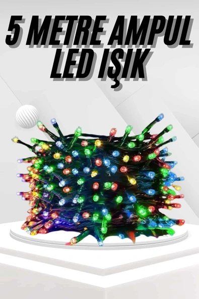 Ledli Fişli Led Dekor Lambası 5M RGB Yılbaşı Ağacı Işığı ürün görseli