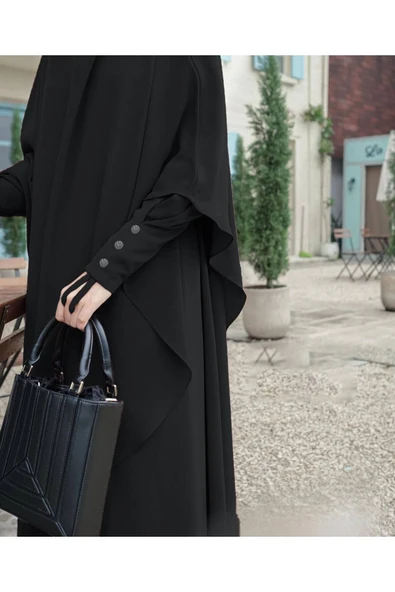 FLORA TEKSTİL 2Lİ TAKIM KALİTELİ TESETTÜR ÇARŞAF ELBİSE -ELBİSE VE SUFLE - Resim 8