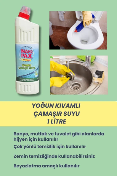 ULTRA YOĞUN KIVAMLI ÇAMAŞIR SUYU (DUCT AĞIZLI) 4 x 1lt - Resim 3