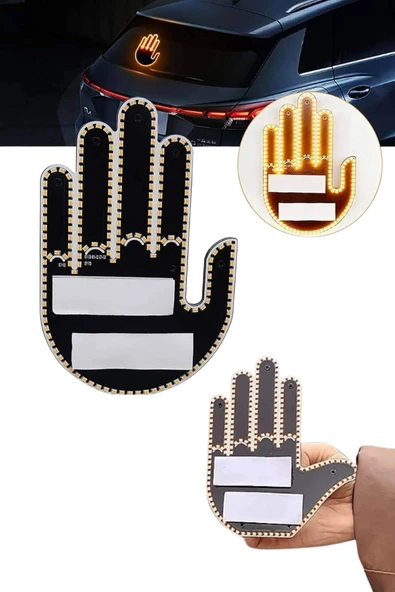 Uzaktan Kumandalı El Orta Parmak Led Araç Camına Özel - Resim 3