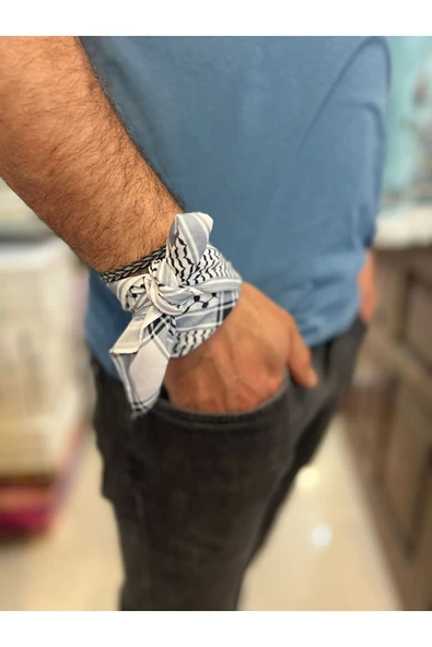 hicazavm Filistin Temalı fular keffiye puşi şal unisex filistin - Resim 8