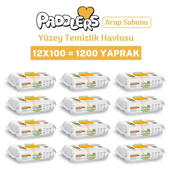Paddlers Easy Clean Arap Sabun Katkılı Yüzey Temizlik Havlusu 12x100 (1200 Yaprak) ürün görseli