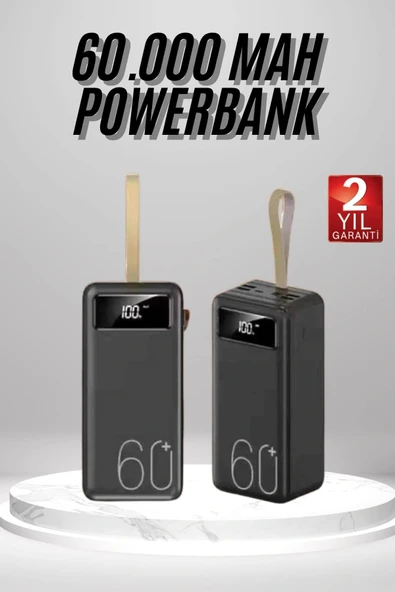 Powerbank 60.000 Mah Taşınabilir Şarj Hızlı El Fenerli Dijital Göstergeli ürün görseli 1