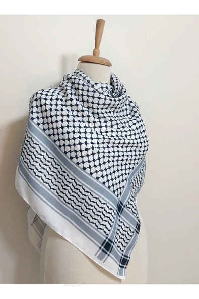 istanbul prensesleri Kadın Erkek Puşi Filistin Siyah Kefiye Model Kare Puşi 100 x 100 cm ürün görseli