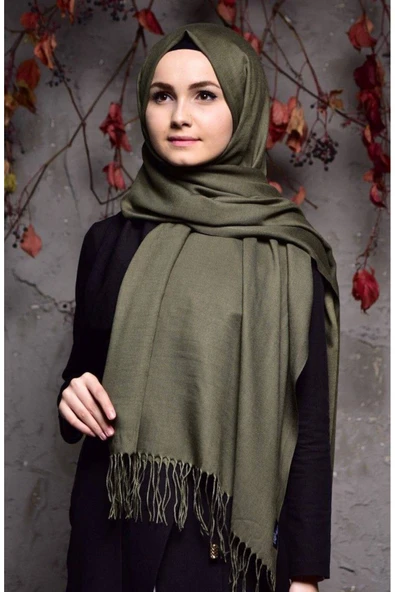 AYNUR TEKSTİL Paşmina Düz Şal HAKİ ürün görseli