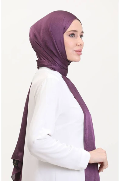 Aynur Janjan Trend Parlak Saten Dokulu Abiye Şifon Işıl Şal MOR 185 X 70 ürün görseli