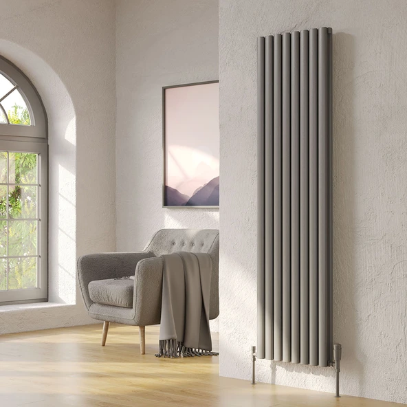 Lojimax Alüminyum Çift Panel Yatay Radyatör Bella Double 500x1171mm 20 Dilim Dokulu Antrasit Gri|1991 W Yüksek Isıl Güç | 5 Yıl Üretici Garantisi ürün görseli