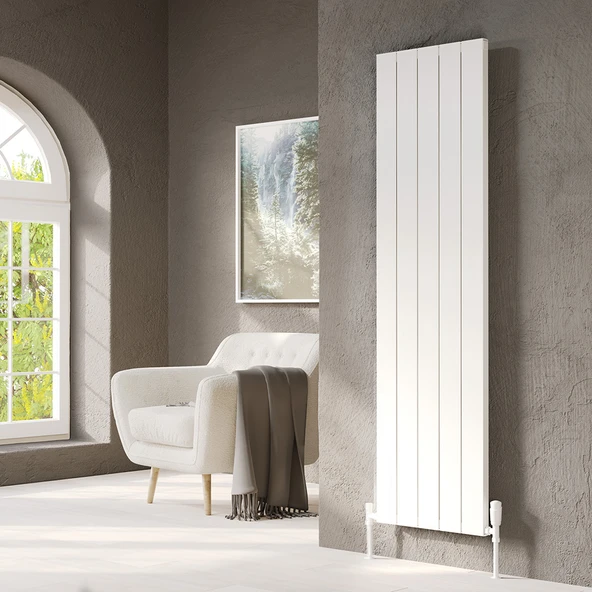 Lojimax Alüminyum Dekoratif Radyatör Flat 600x494mm 5 Dilim Dokulu Beyaz|512 W Yüksek Isıl Güç | 5 Yıl Üretici Garantisi ürün görseli