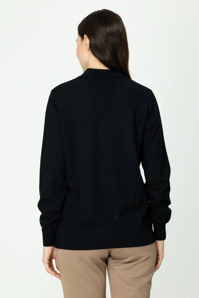 45342 ONTEKS POLO YAKA ÖNÜ DÜĞMELİ HIRKA - Resim 4