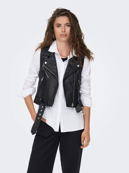 15239240 ONLVERA FAUX LEATHER WAISTCOAT OTW NOOS - Resim 2