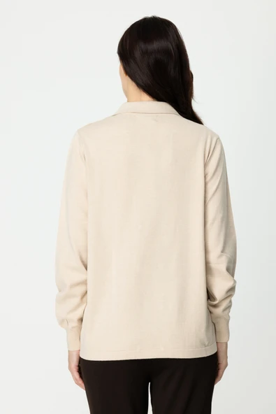 45342 ONTEKS POLO YAKA ÖNÜ DÜĞMELİ HIRKA - Resim 10