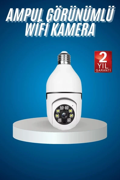 Wifi Güvenlik Kamerası Çift kameralı Ampule Takılabilir Sensörlü ürün görseli