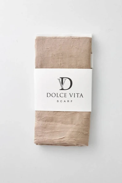 FLORA TEKSTİL Ütü Gerektirmeyen Bambu Kraş Şal - BEJ -BMB0508 ürün görseli