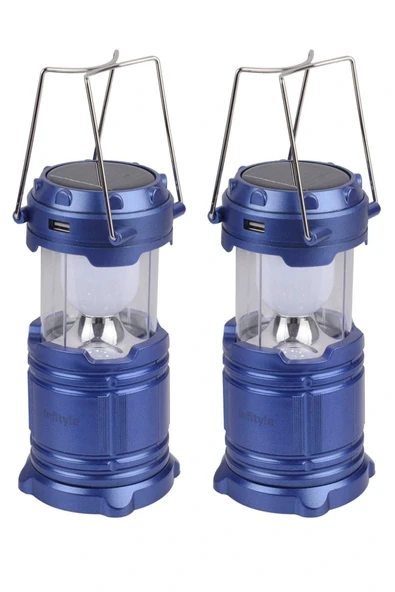 Kamp Lambası Solar Şarjlı Kızaklı Kamp Feneri Led Lamba Işıldak - Resim 4