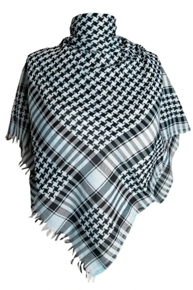 FLORA TEKSTİL Pamuklu Puşi , Poşu, Kefiye Beyaz Şal 100x100 Flr23120 ürün görseli