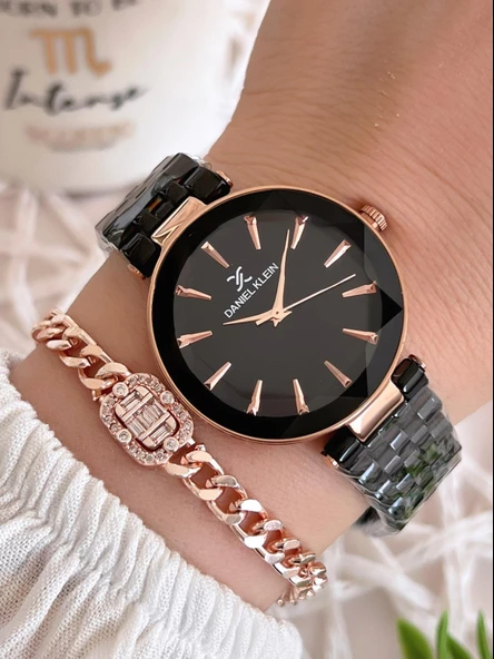 Daniel Klein Çelik Kordon 3 Atm Suya Dayanıklı Özel Tasarım Kadın Kol Saat+Bileklik VS.BLKT.0488 ürün görseli