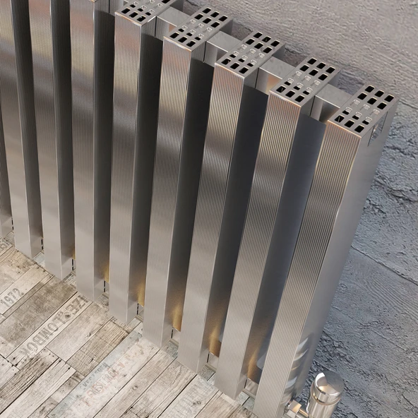 Lojimax Alüminyum Dekoratif Radyatör Opal 600x670mm 10 Dilim Krom Eloksal|890 W Yüksek Isıl Güç | 5 Yıl Üretici Garantisi ürün görseli