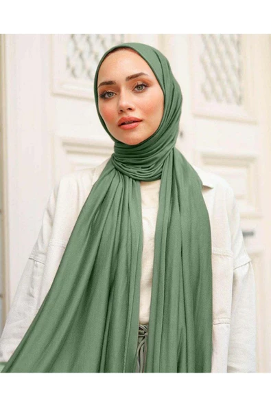 İSTANBULSTYLEMODA Kaliteli Likralı Peneye Şal Mint Yeşil 180x75 Şal2305 ürün görseli