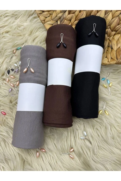 LA SEFA Penye Şal 3'lü 180x75 - SİYAH - GRİ- KAHVERENGİ SAL2312 ürün görseli