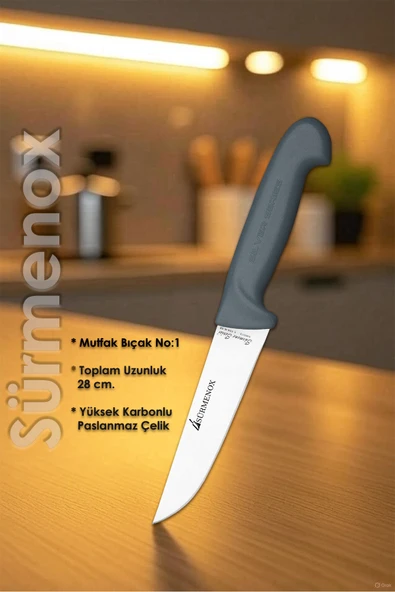 Sürmene Gri Serisi Mutfak Bıçak Seti Yüzme Sıyırma Kasap Et Ekmek Sebze Bıçağı 4 Lü Set HDS-105 - Resim 2