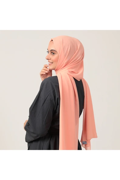 İSTANBULSTYLEMODA Kaliteli Medine DÜZ Ipeği Şal SOMON 190 X70 Sal2306 ürün görseli