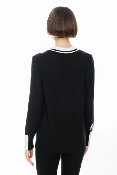 45913 ONTEKS V YAKA KOLLARI DÜĞME DETAYLI HIRKA - Resim 4