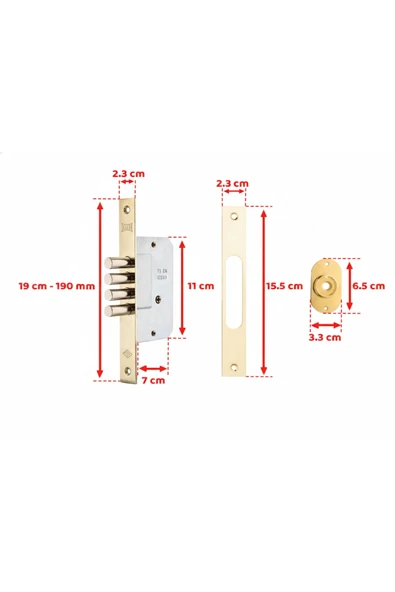 Kale Kilit 189 4M F Yüksek Güvenlikli 4 Mil Gömme Emniyet Kilidi Çelik ve Metal Kapılar İçin ürün görseli