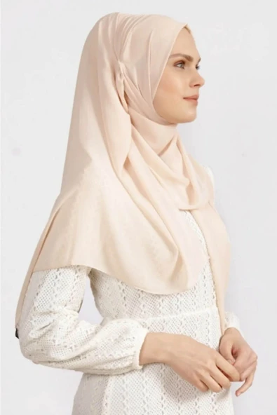 İSTANBULSTYLEMODA Krep Şifon Şal Somon 210x 75 Flr241433 - Resim 2